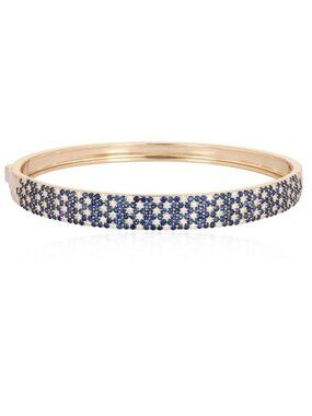Ocean Glint 14K (or 18k upon request) Yellow Gold Multi Row Sapphire Bracelet